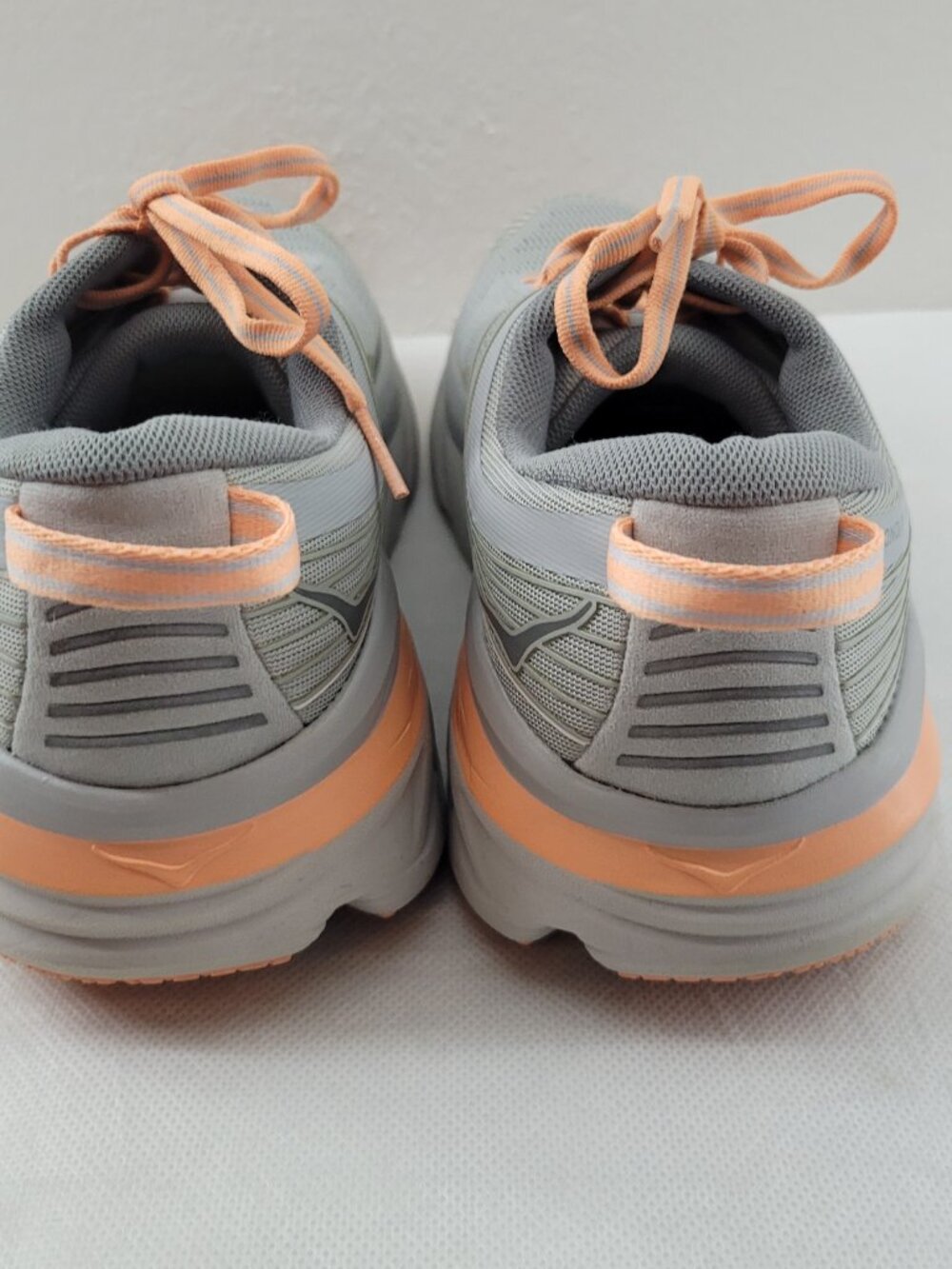 Hoka One One Bondi 7 Running Shoes Womens 11 Gray Orange Sneakers Sharkskin - Picture 7 of 14